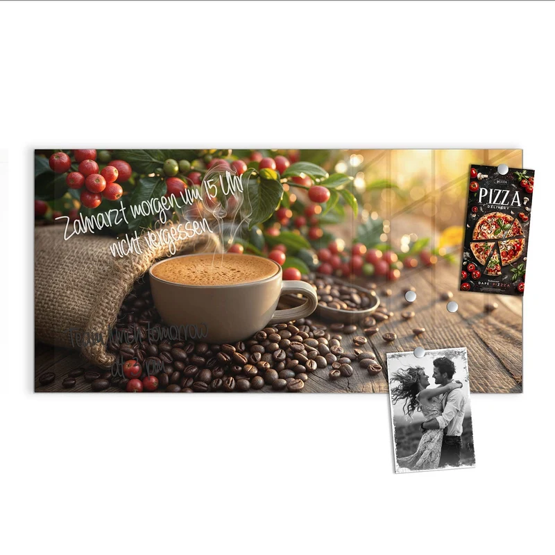 Magnettafel - Tasse mit Kaffeekirschen