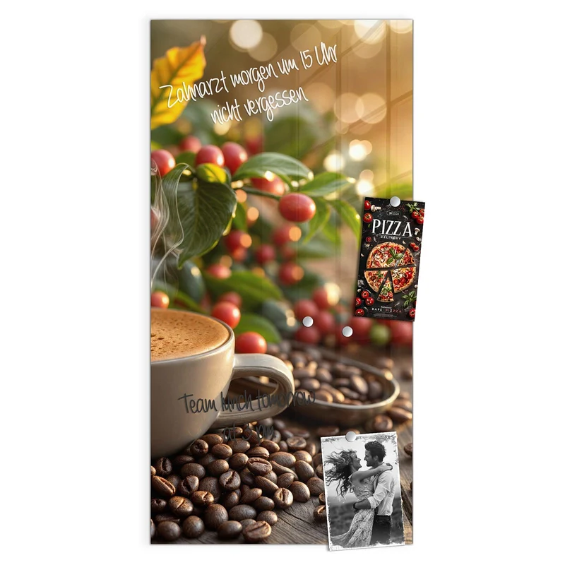 Magnettafel - Tasse mit Kaffeekirschen