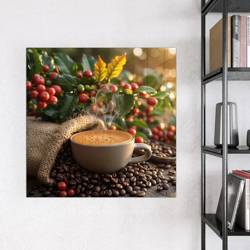 Magnettafel - Tasse mit Kaffeekirschen
