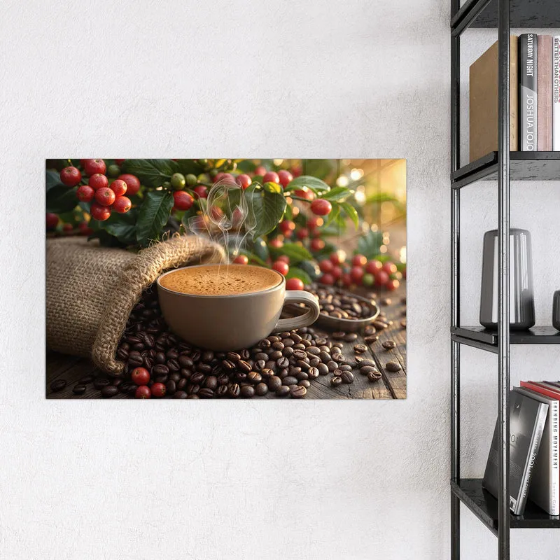Magnettafel - Tasse mit Kaffeekirschen
