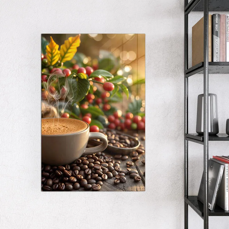 Magnettafel - Tasse mit Kaffeekirschen