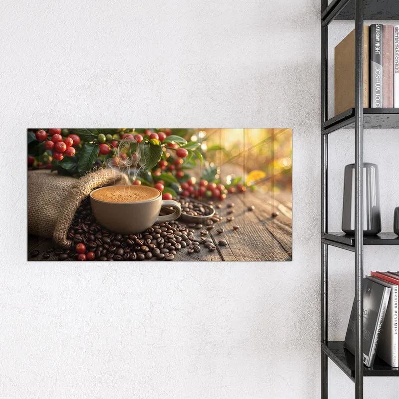 Magnettafel - Tasse mit Kaffeekirschen
