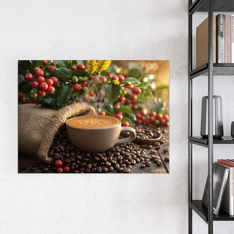 Magnettafel - Tasse mit Kaffeekirschen