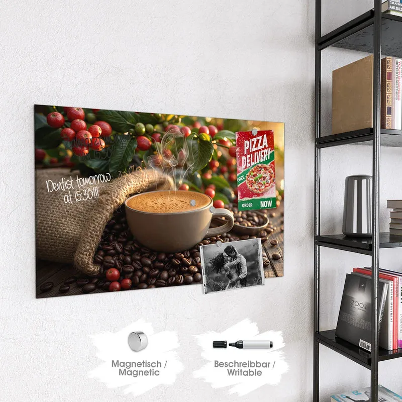 Magnettafel - Tasse mit Kaffeekirschen