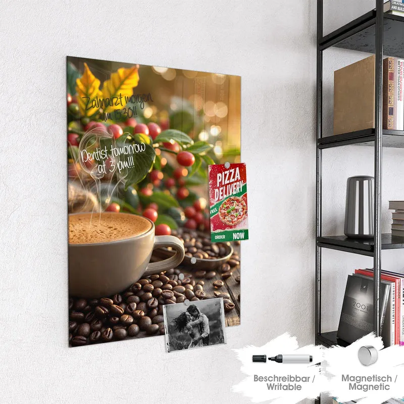Magnettafel - Tasse mit Kaffeekirschen