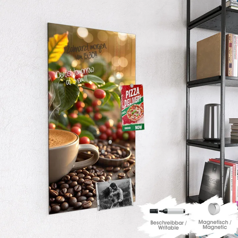 Magnettafel - Tasse mit Kaffeekirschen
