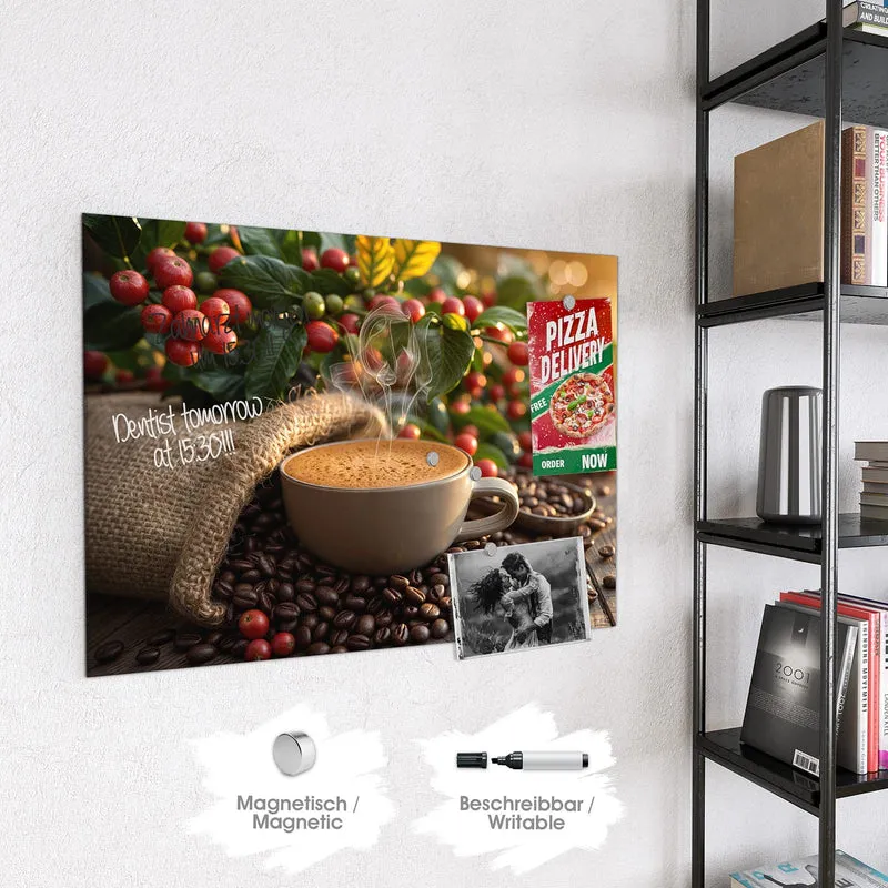 Magnettafel - Tasse mit Kaffeekirschen