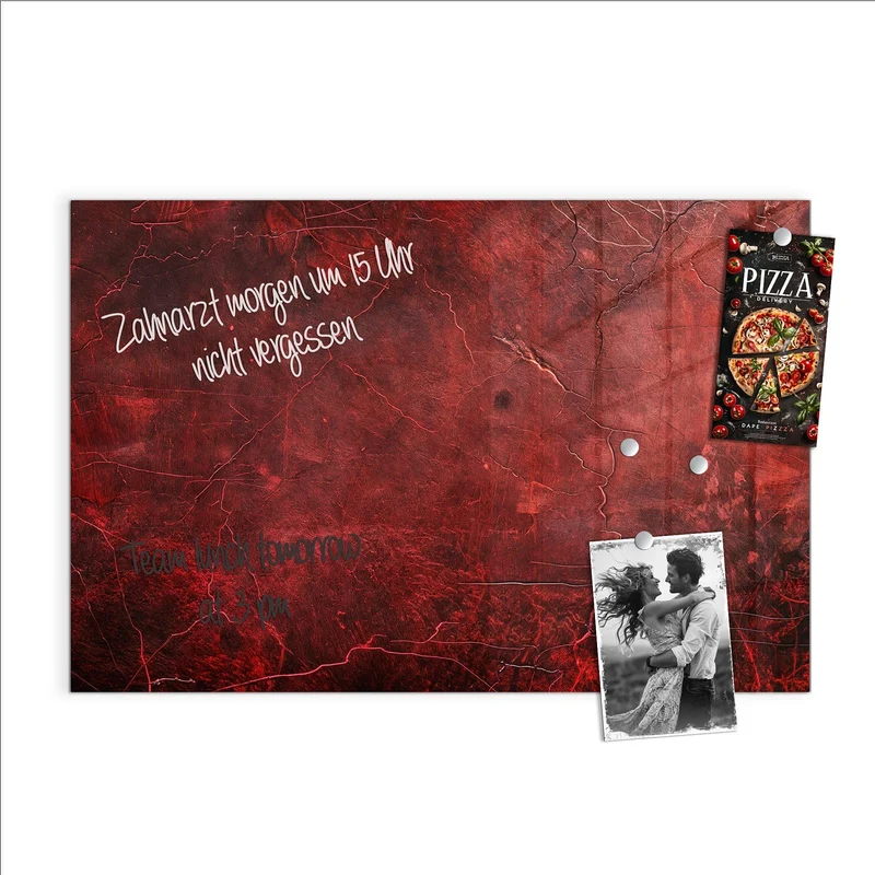 Magnettafel - Rissiges Rot