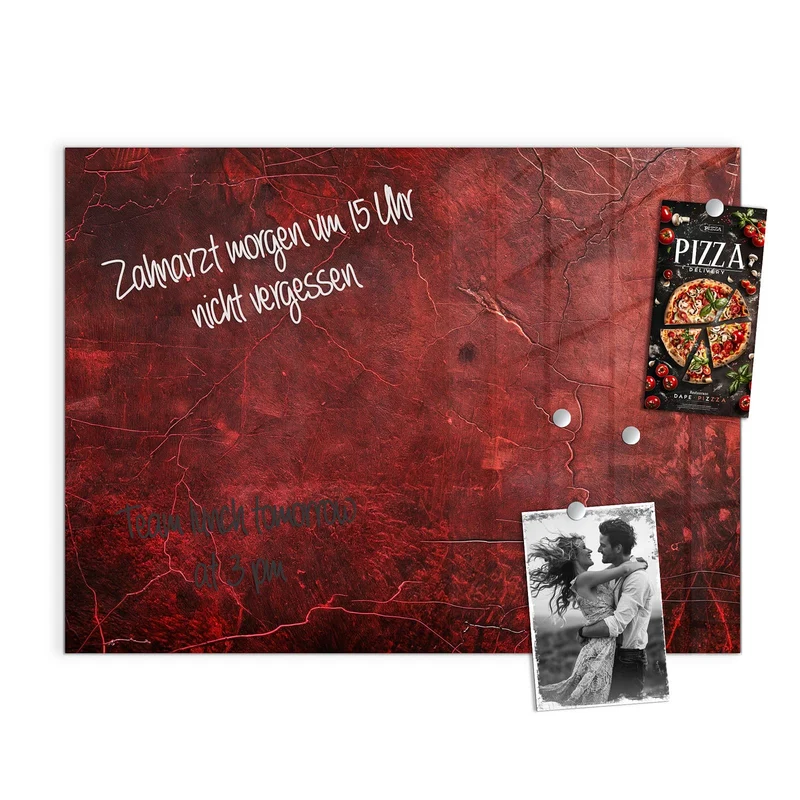 Magnettafel - Rissiges Rot