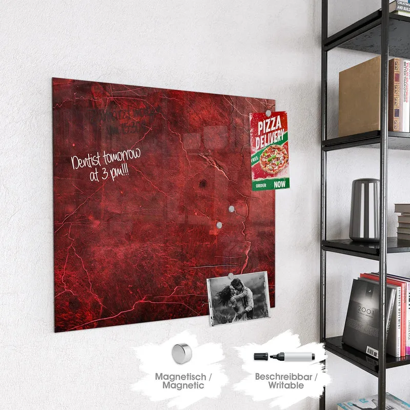 Magnettafel - Rissiges Rot