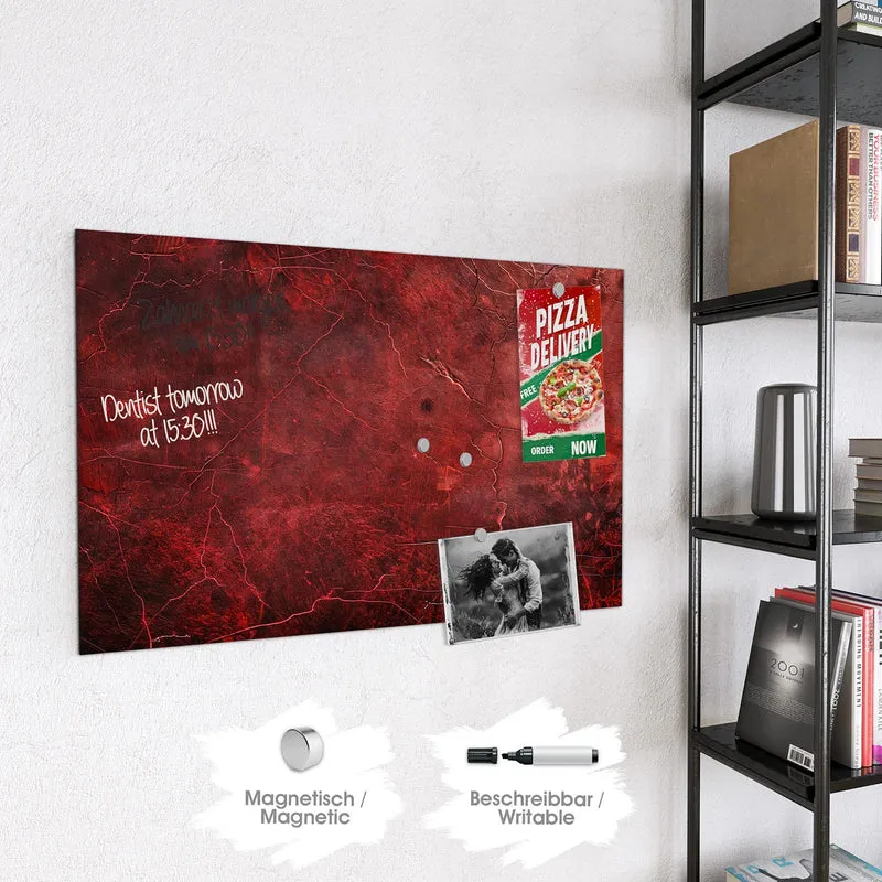 Magnettafel - Rissiges Rot