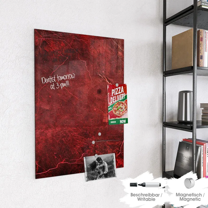 Magnettafel - Rissiges Rot
