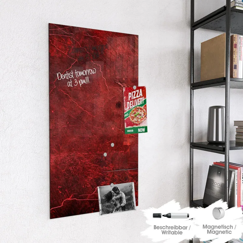 Magnettafel - Rissiges Rot