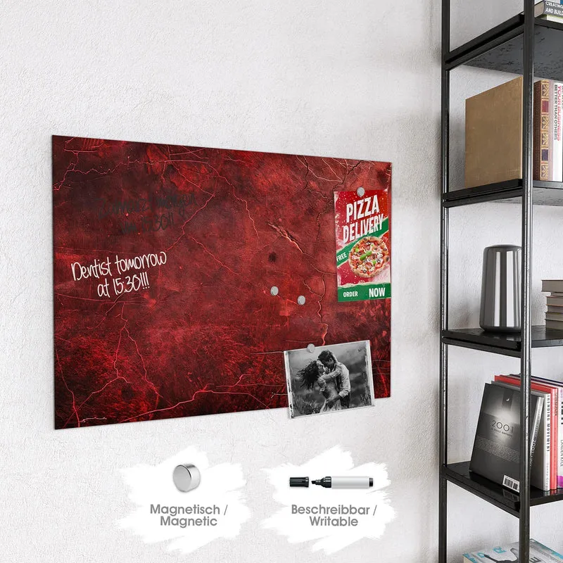 Magnettafel - Rissiges Rot