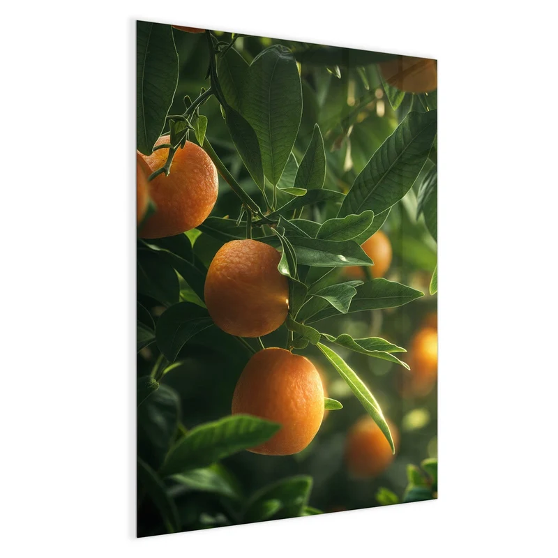 Magnettafel - Reife Orangen am Zweig