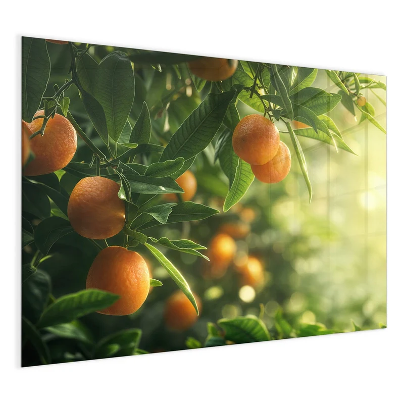 Magnettafel - Reife Orangen am Zweig