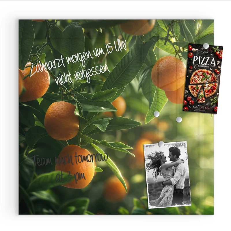 Magnettafel - Reife Orangen am Zweig