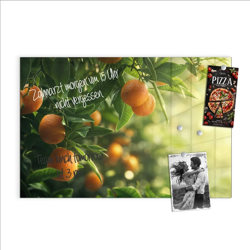 Magnettafel - Reife Orangen am Zweig