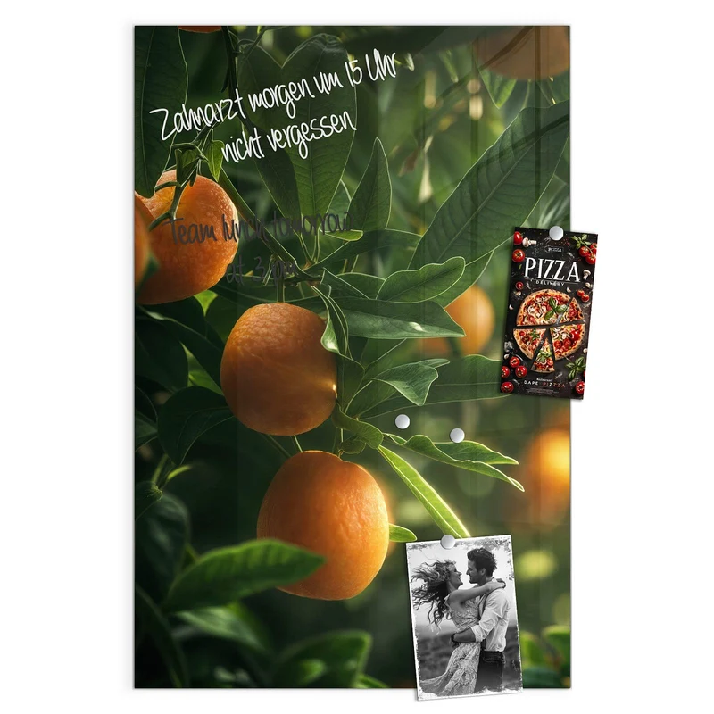 Magnettafel - Reife Orangen am Zweig