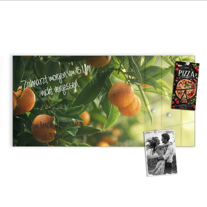 Magnettafel - Reife Orangen am Zweig