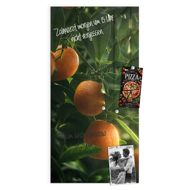 Magnettafel - Reife Orangen am Zweig