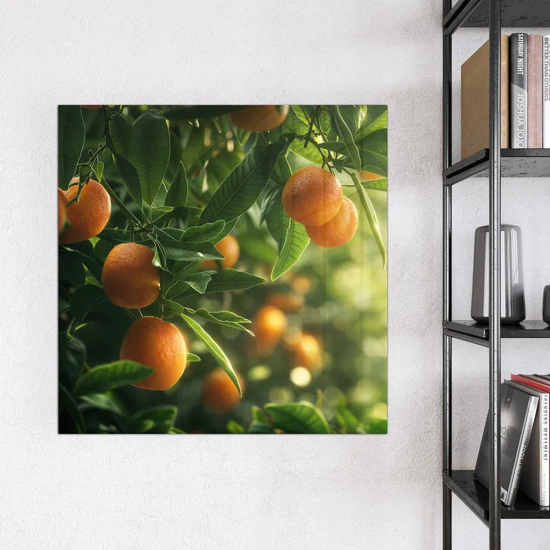 Magnettafel - Reife Orangen am Zweig