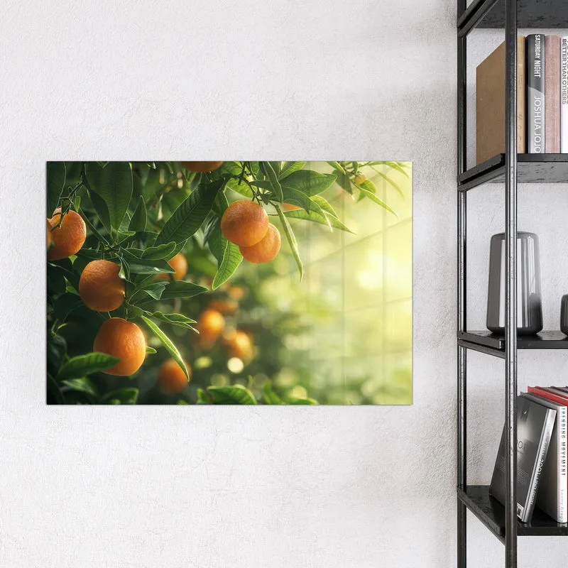 Magnettafel - Reife Orangen am Zweig