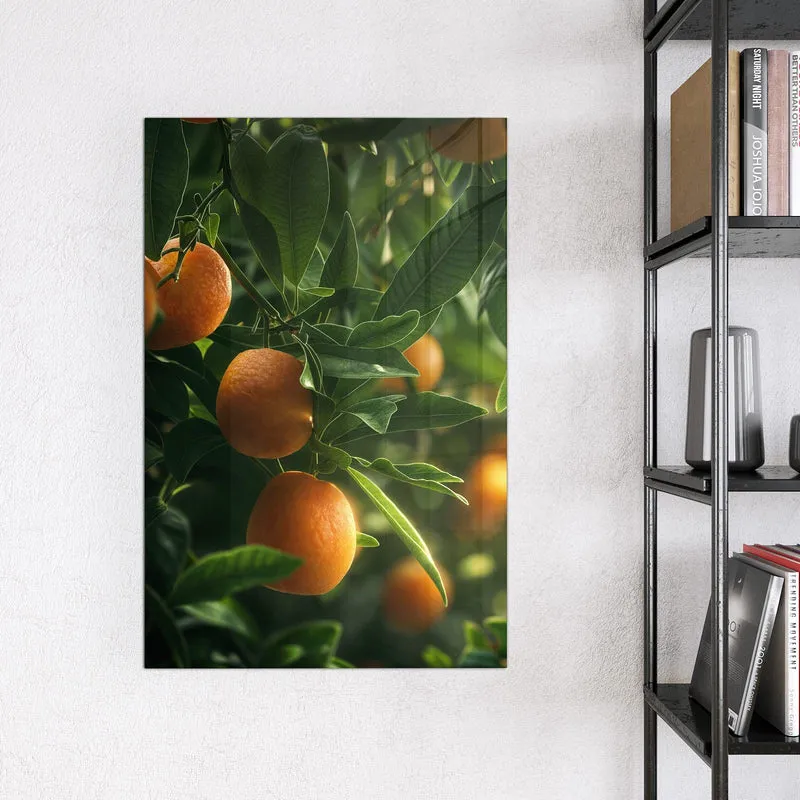 Magnettafel - Reife Orangen am Zweig