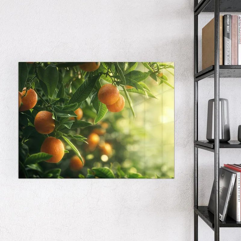 Magnettafel - Reife Orangen am Zweig