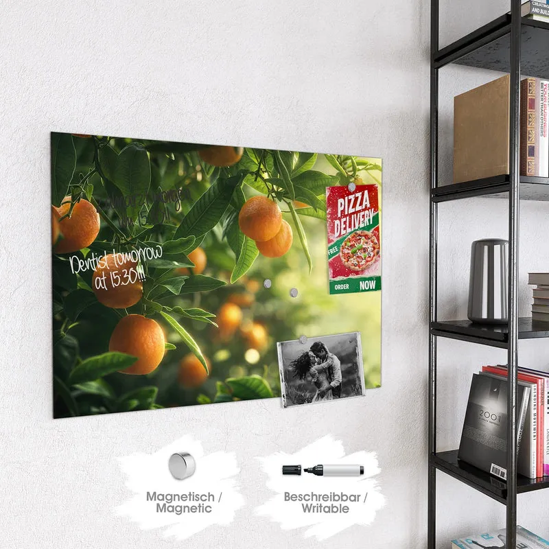 Magnettafel - Reife Orangen am Zweig