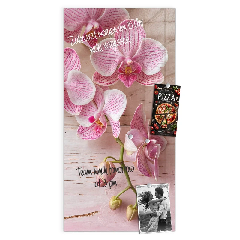 Magnettafel - Orchideen auf Rosa