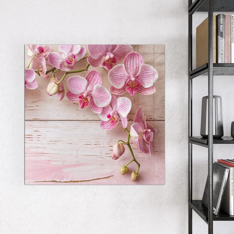 Magnettafel - Orchideen auf Rosa