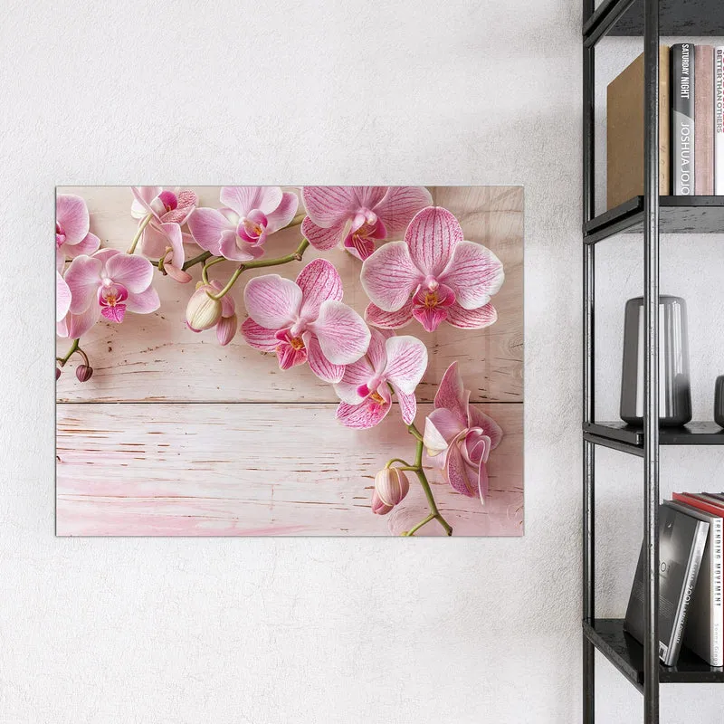 Magnettafel - Orchideen auf Rosa
