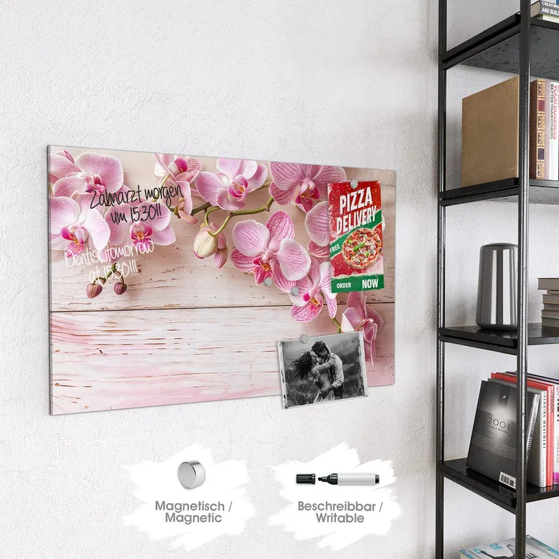 Magnettafel - Orchideen auf Rosa