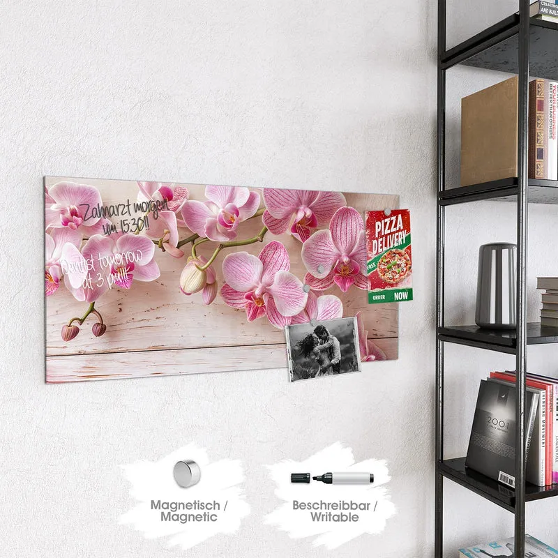 Magnettafel - Orchideen auf Rosa
