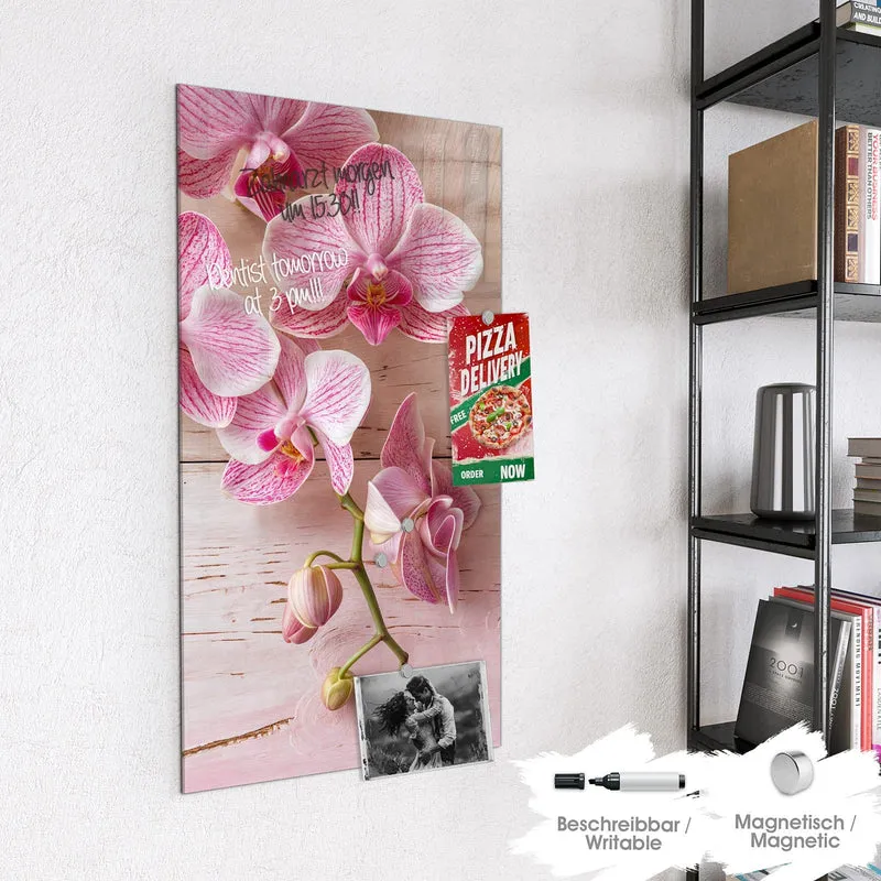 Magnettafel - Orchideen auf Rosa