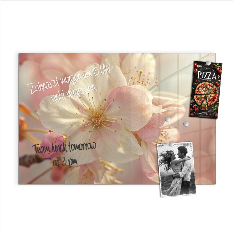 Magnettafel - Rosa Frühlingsblüten
