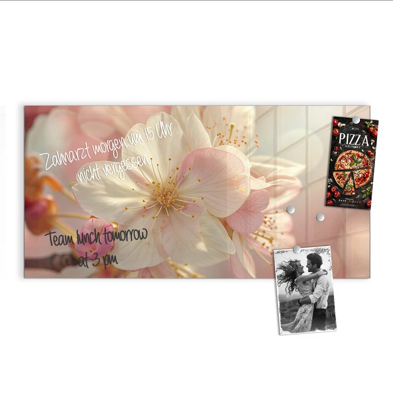 Magnettafel - Rosa Frühlingsblüten