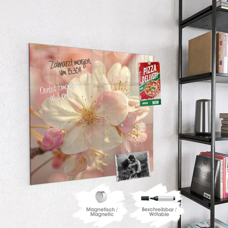 Magnettafel - Rosa Frühlingsblüten