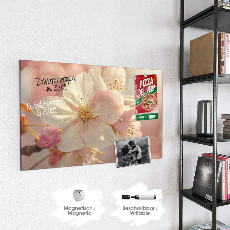 Magnettafel - Rosa Frühlingsblüten