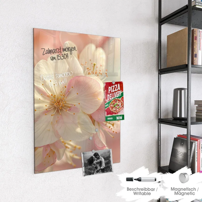 Magnettafel - Rosa Frühlingsblüten