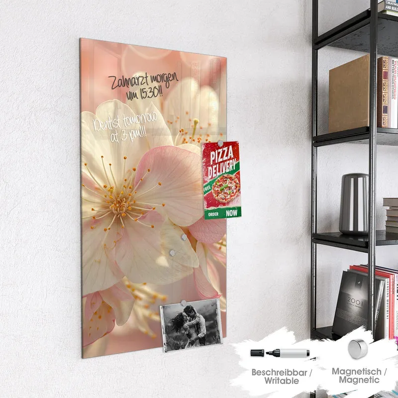 Magnettafel - Rosa Frühlingsblüten