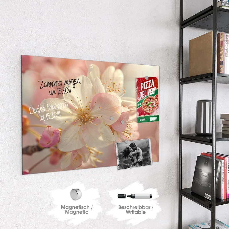 Magnettafel - Rosa Frühlingsblüten