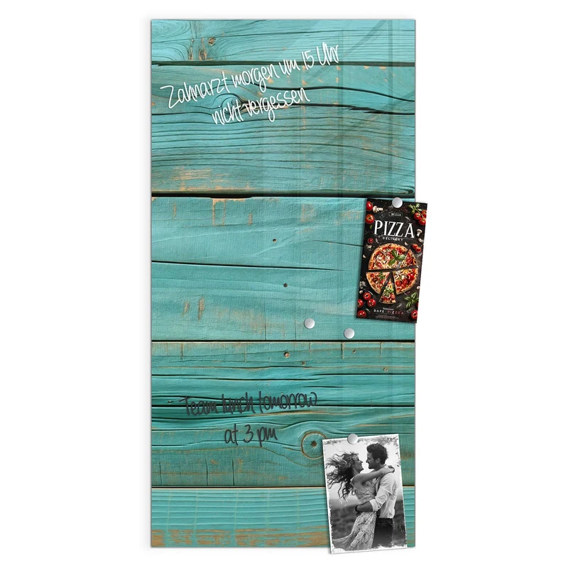 Magnettafel - Türkise Holzplanken