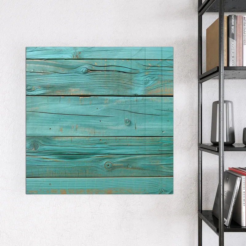 Magnettafel - Türkise Holzplanken