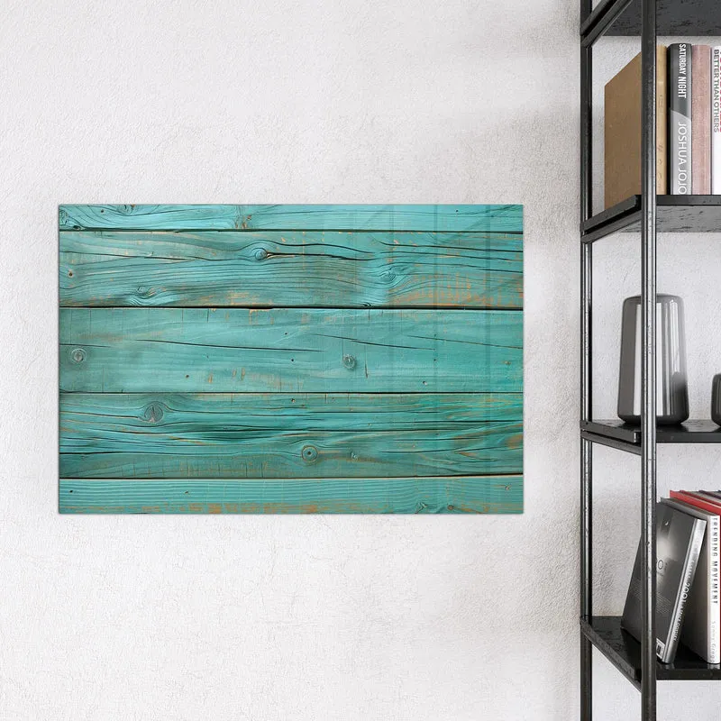 Magnettafel - Türkise Holzplanken