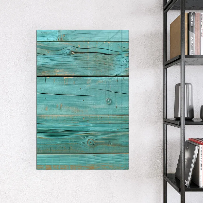 Magnettafel - Türkise Holzplanken