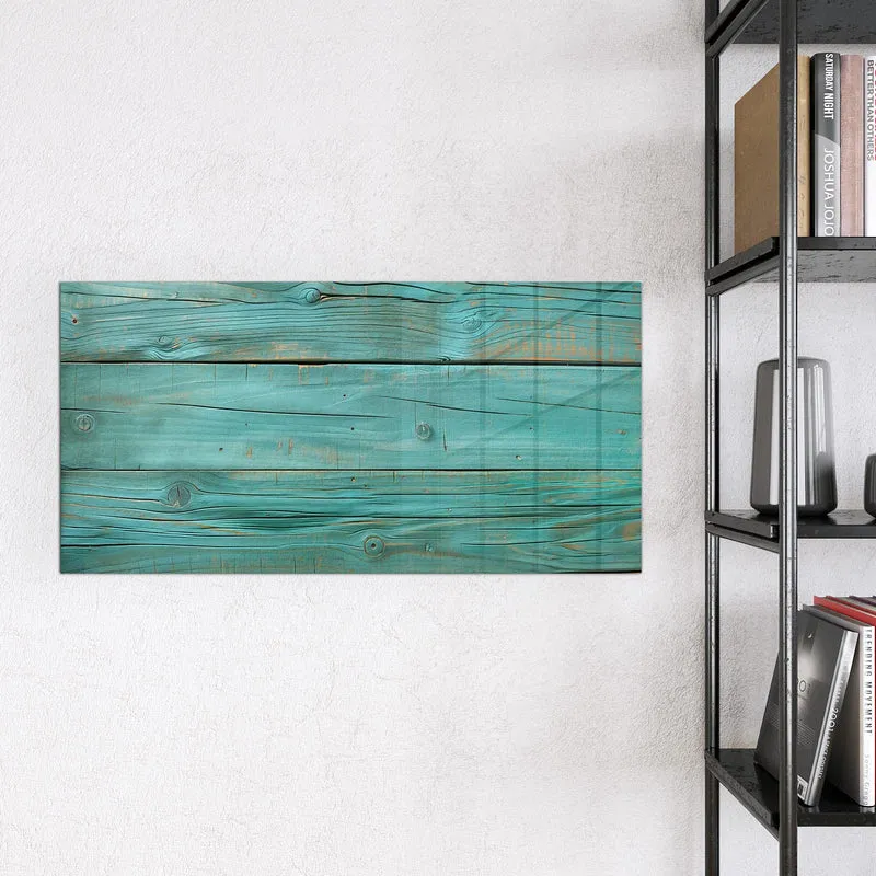 Magnettafel - Türkise Holzplanken