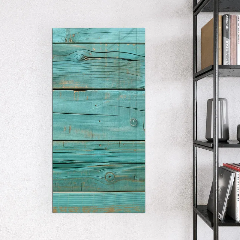 Magnettafel - Türkise Holzplanken