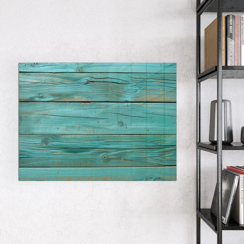 Magnettafel - Türkise Holzplanken